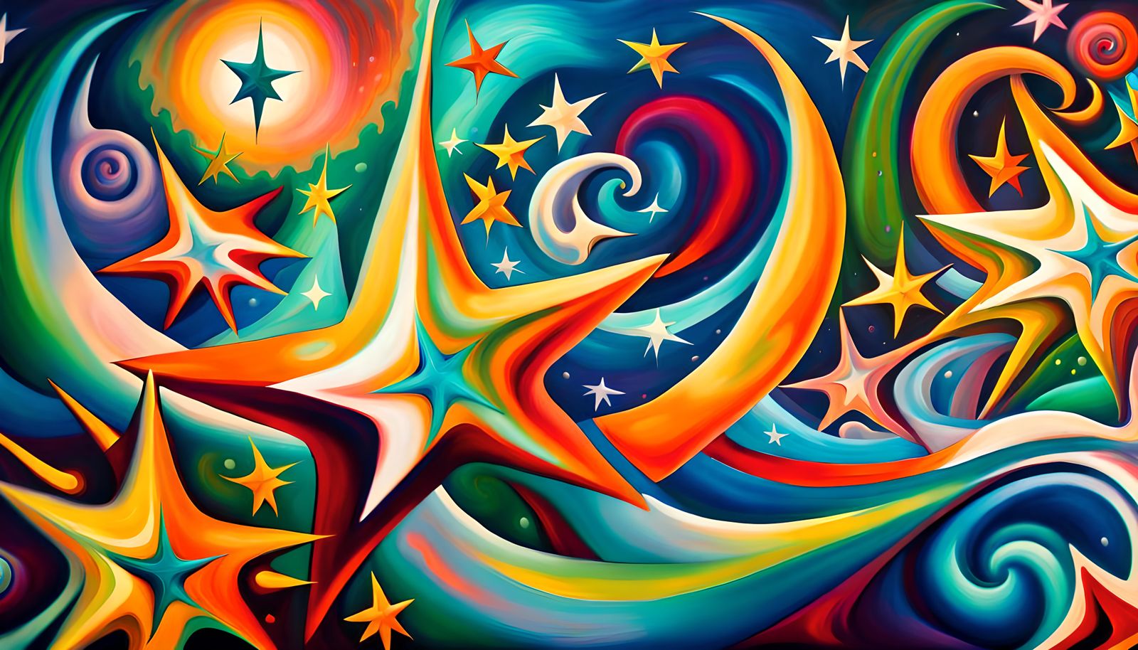 Surreal Star-Beings in Electromagnetic Plasma: Impasto Oil