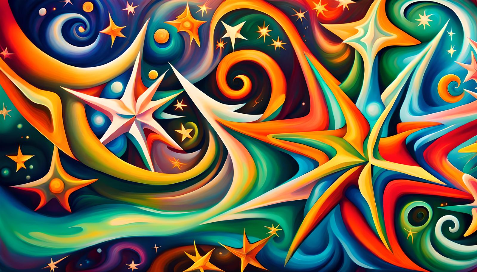 Swirling Star-Beings in Vivid Electromagnetic Maelstrom