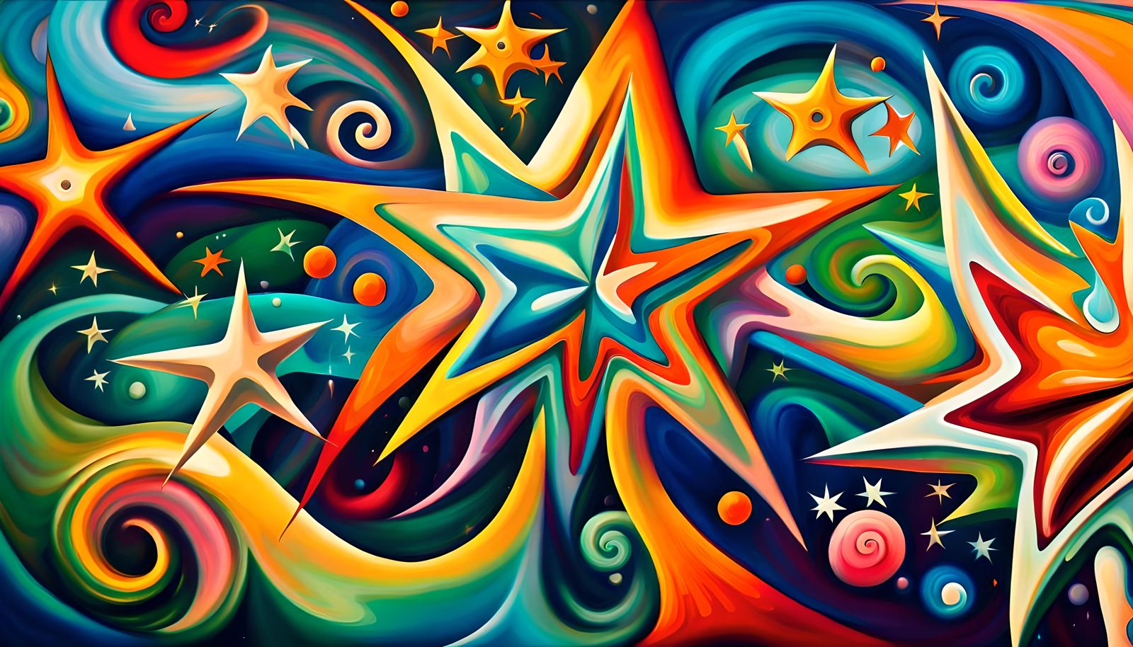 Swirling Star-Beings in Electromagnetic Plasma: Impasto Pain...