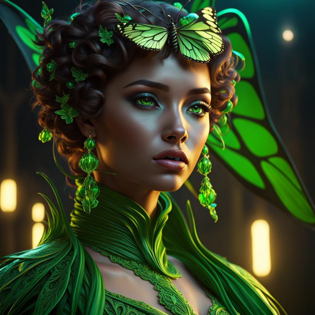 Black Light Butterfly: Detailed Matte Painting