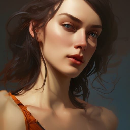 Proud European Woman, Hyperdetailed Portrait