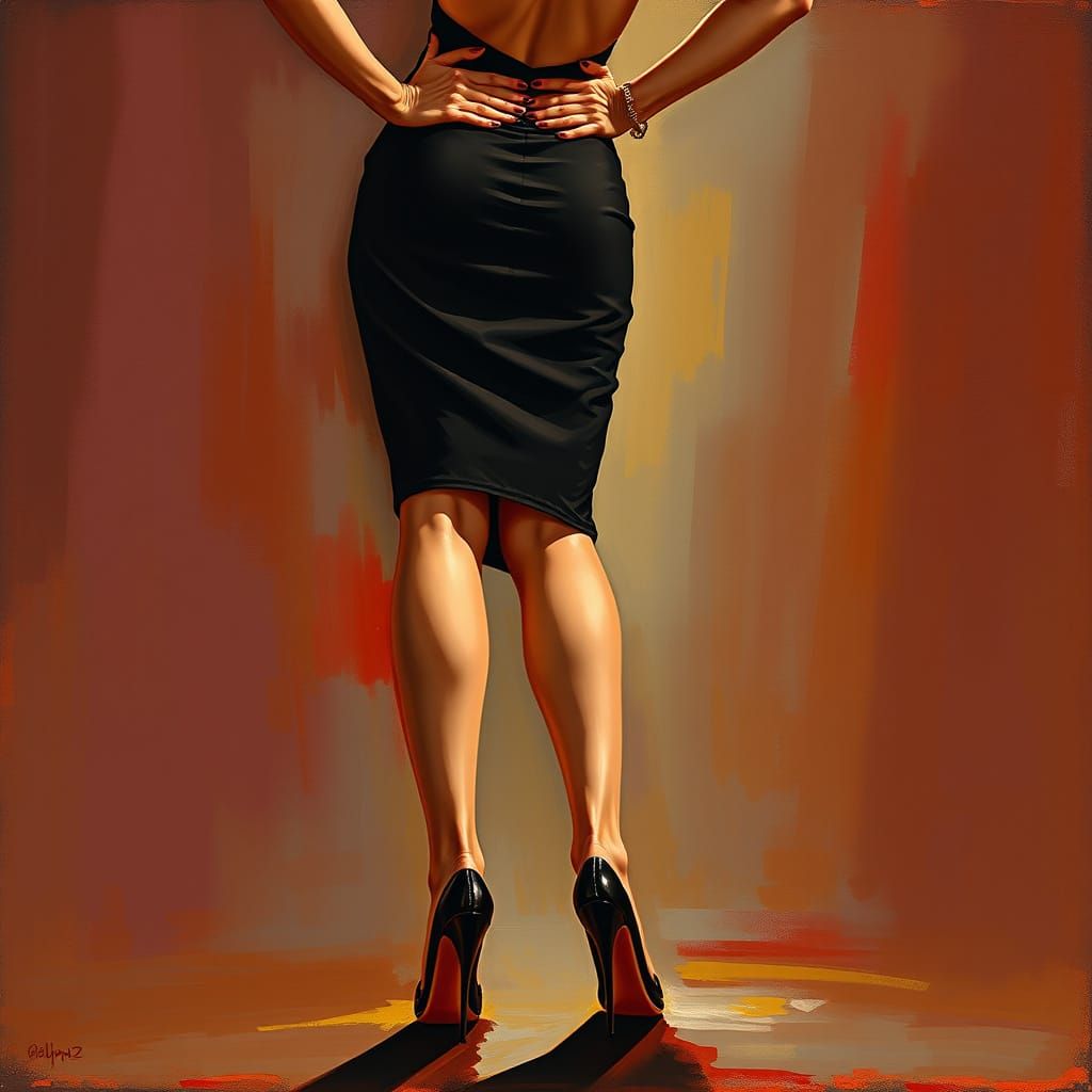 Woman in Heels: A Vettriano-Inspired Noir Portrait