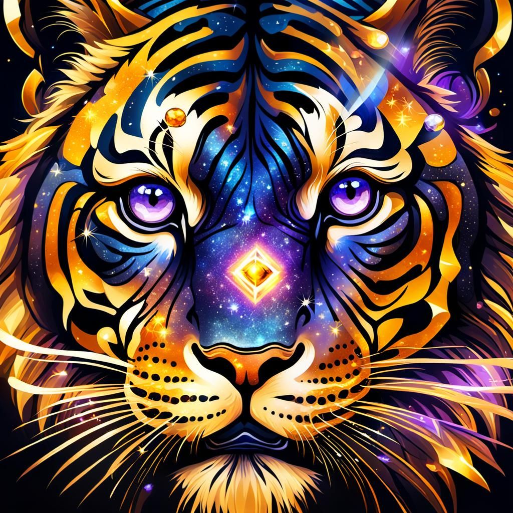 Mystical Tiger's Eye Gemstone Fantasy Art