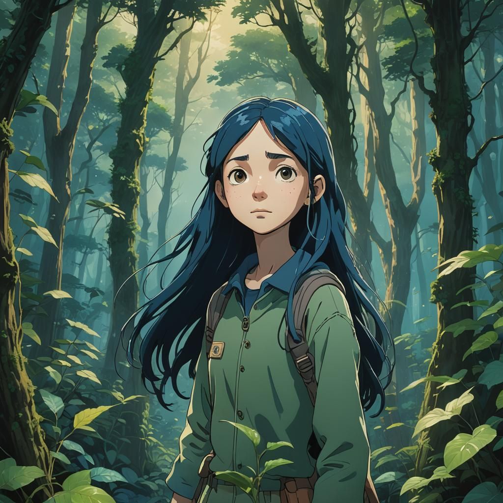 Coraline in Lush Forest, Anime Key Visual