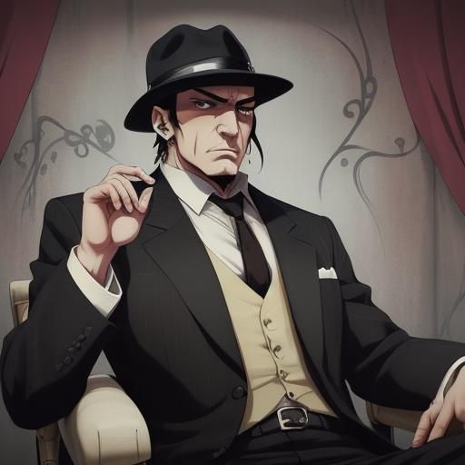 Anime-Style Mafia Boss: Japanese Manga Art