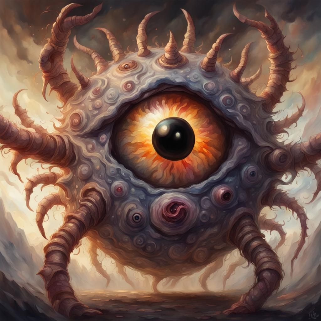 Beholder with Watercolor Eyes: 8K Resolution