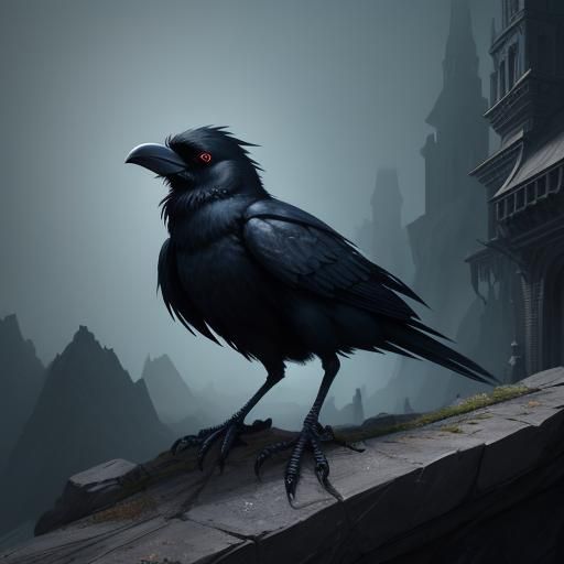 Undead Crow: Detailed Fantasy Concept Art