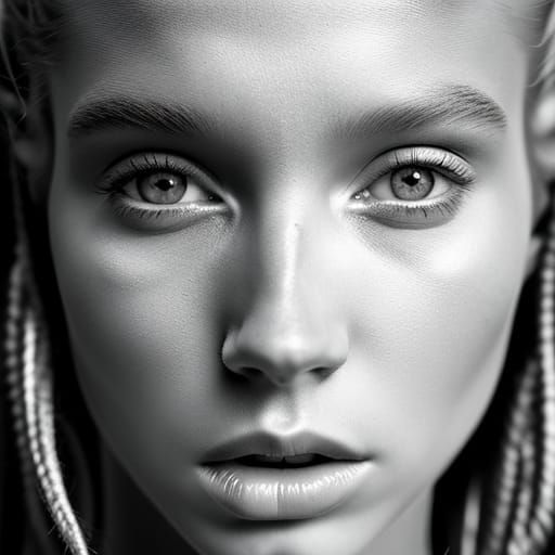 Redhead Beauty: Dripping Paint Portrait in Soft Light