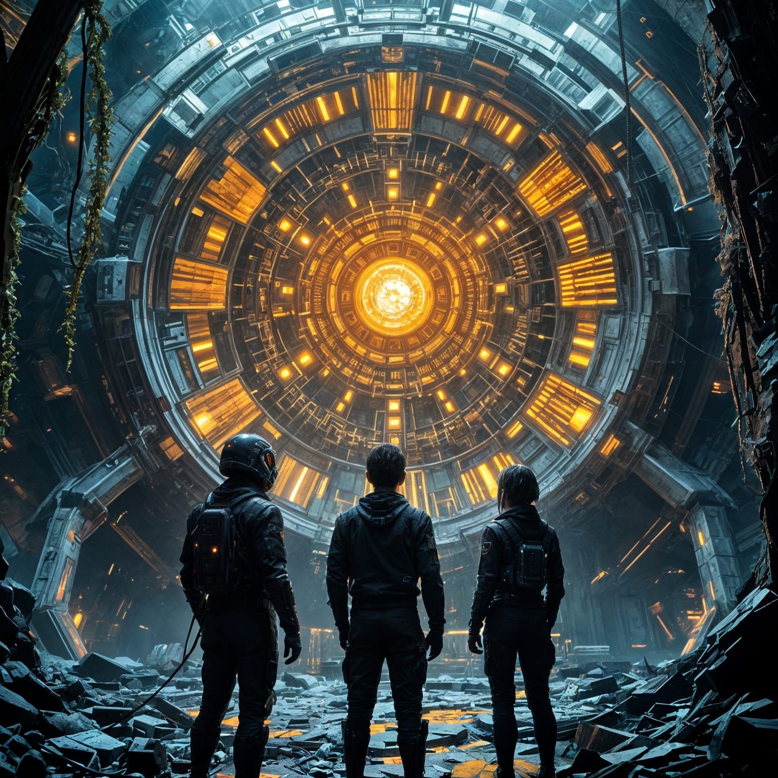 Colossal Alien Console in Abandoned Cybernetic Vault