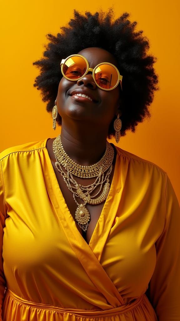 Afrofuturistic Portrait with Golden Accents and Chiaroscuro ...