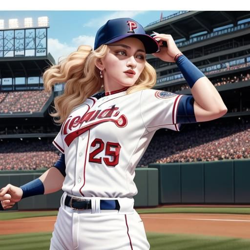 Madonna Hyperrealistic Splash Art at Baseball Park