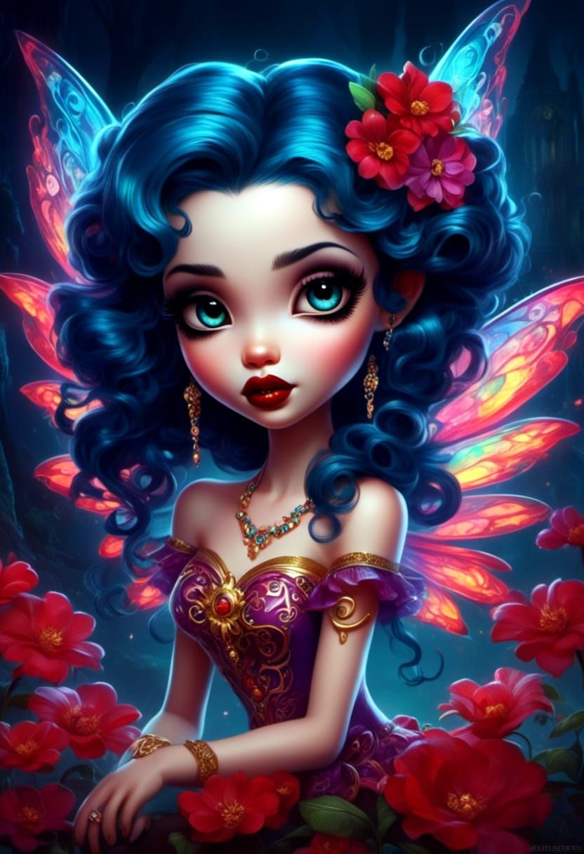 Betty Boop-Inspired Character in Fairy Tale Style