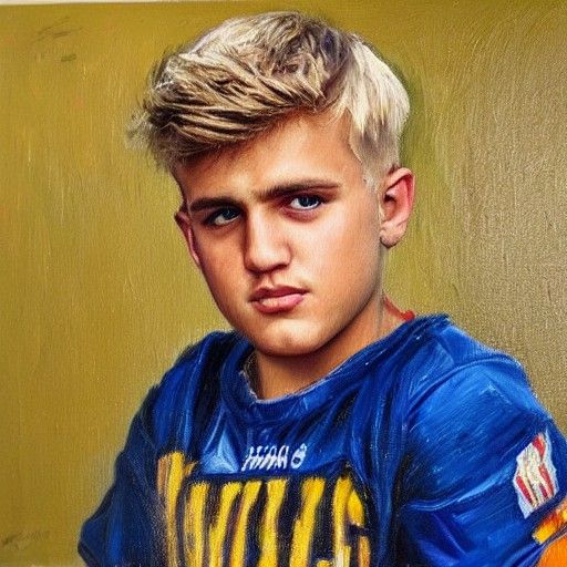 Realistic Oil Painting Portrait of Jake Paul