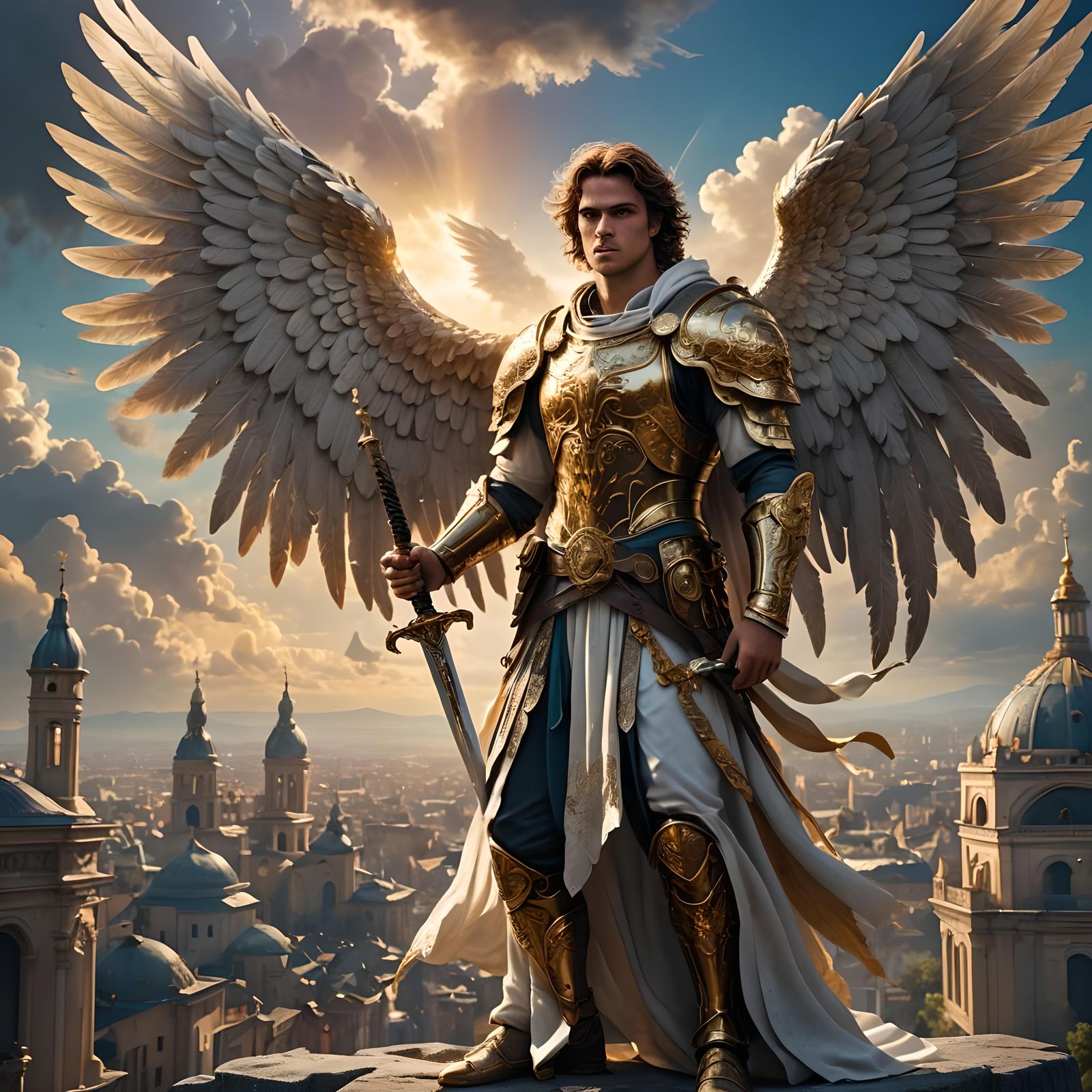 Archangel Gabriel: Detailed Fantasy Concept Art