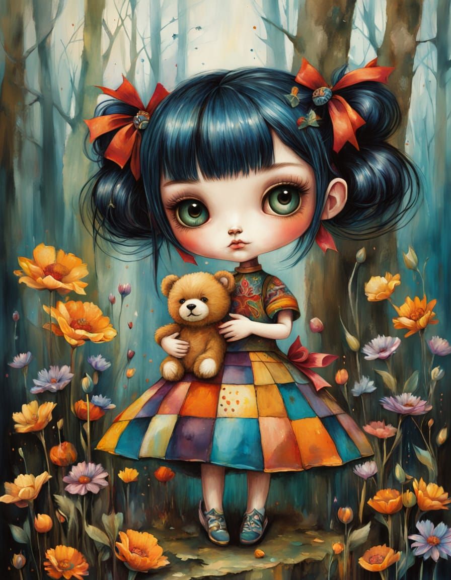 Chibi Doll in Wildflower Forest: Naoto Hattori Style