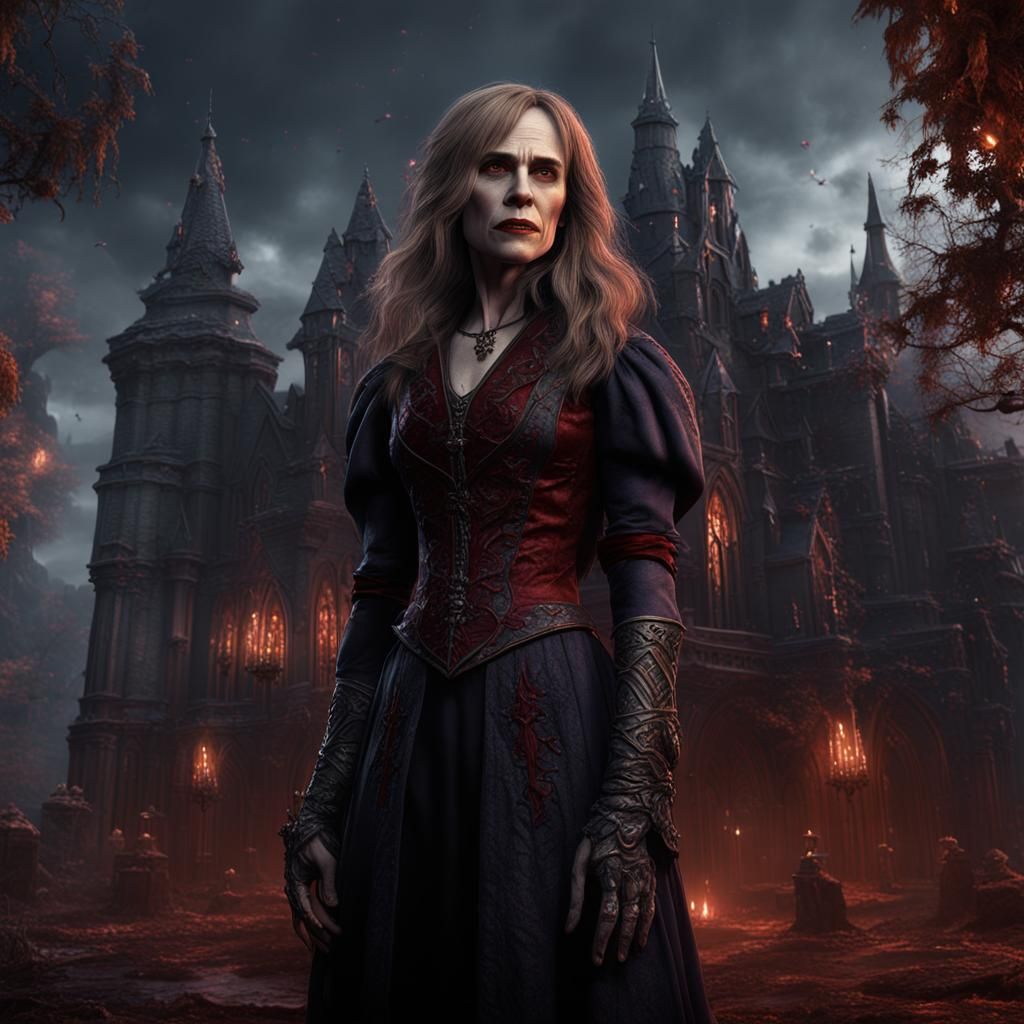Holly Hunter as a Vampire in Detailed Matte Painting