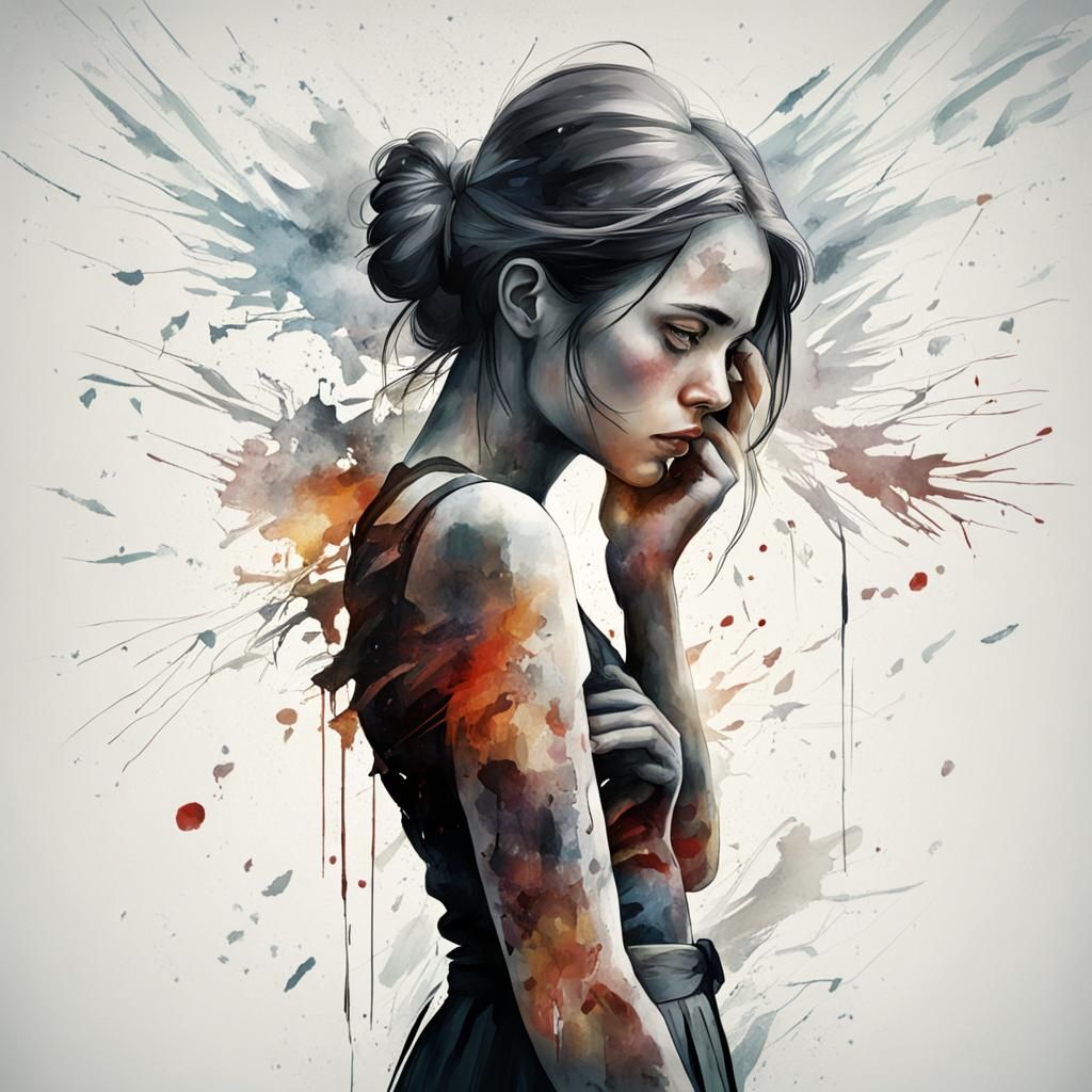 Depressed Woman Portrait: Evoking Melancholy