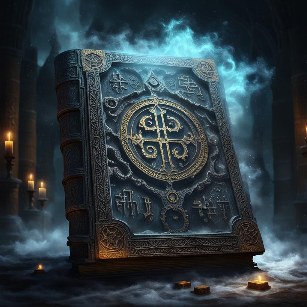 Mysterious Tome Reveals Magical Text in Dark Surrealism