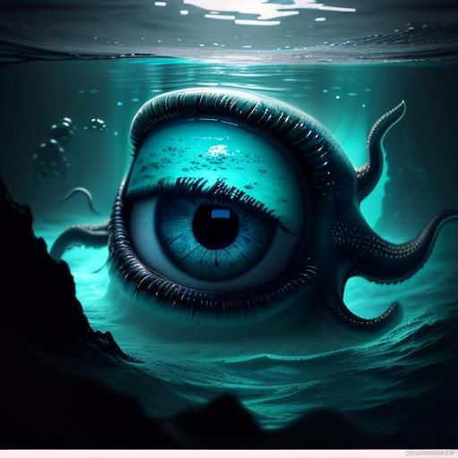 Underwater Octopus Eye Macro Photography in Cinematic Style