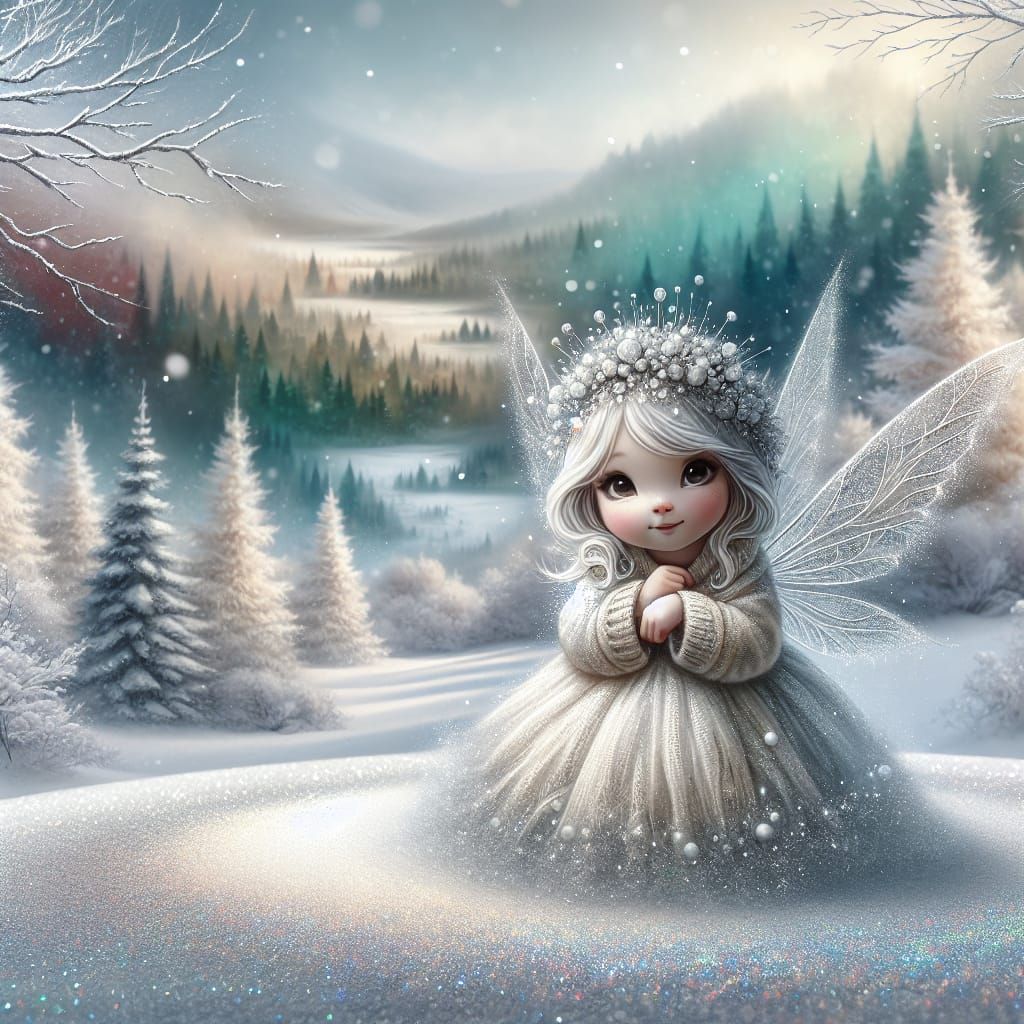 Whimsical Winter Fairy in a Snowy Wonderland