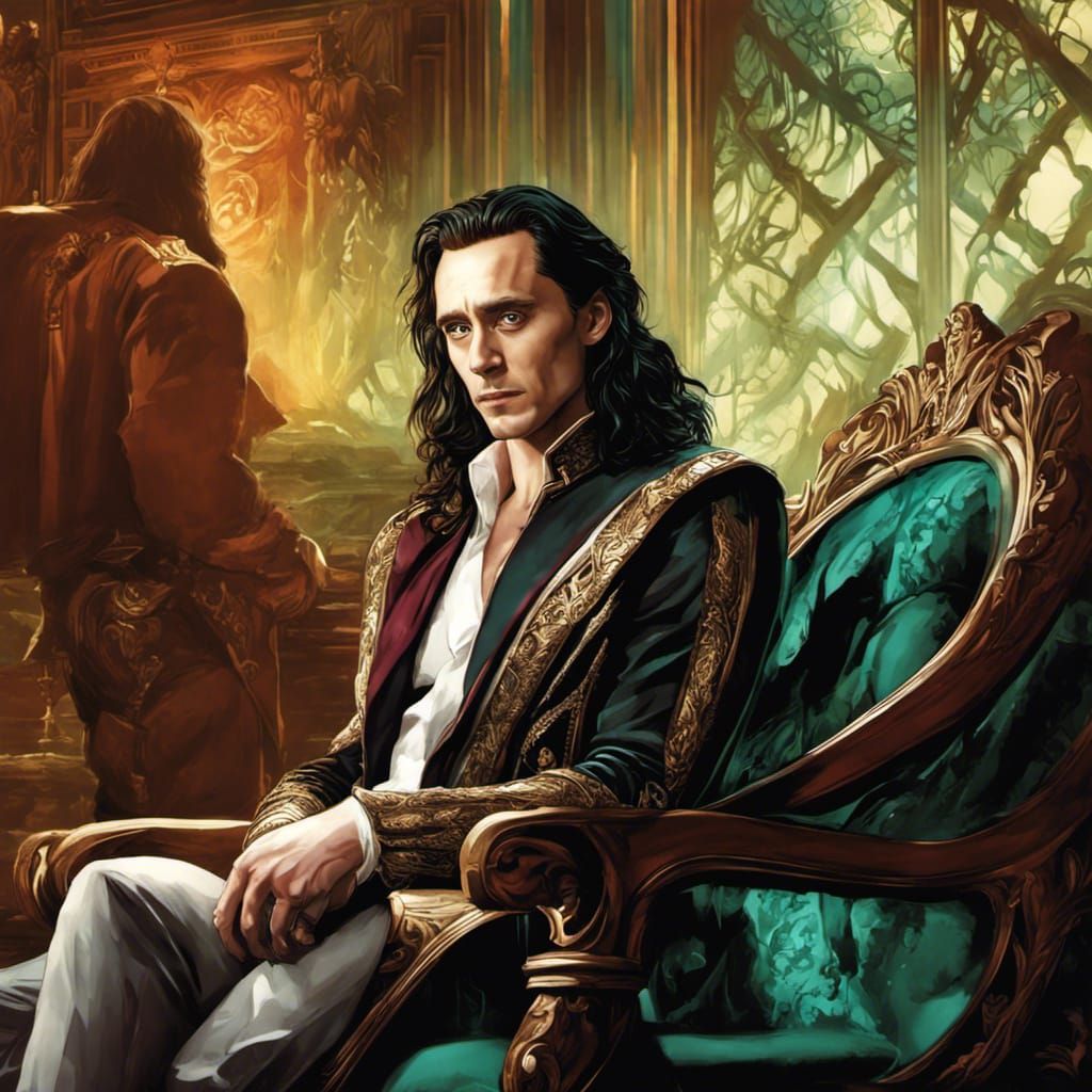 Loki Lounging: Comic Book Art Illustration