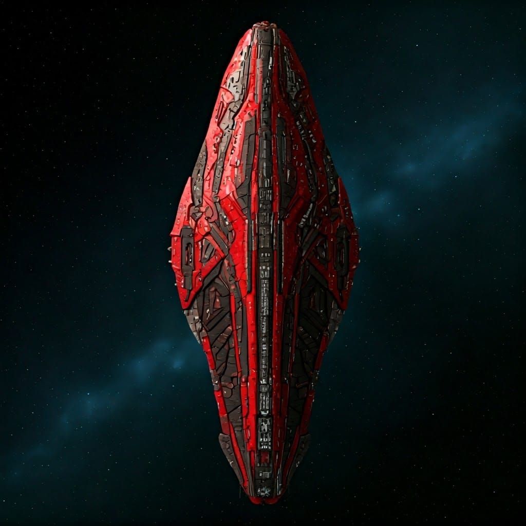 Futuristic Starship with Organic Crystalline Design