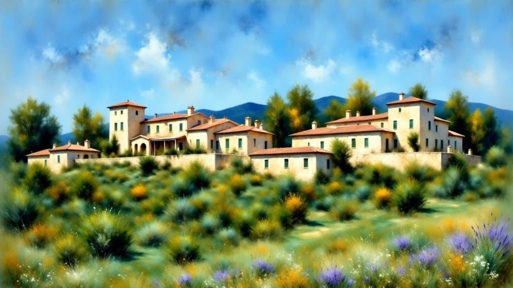 Italian Vineyard Home Amidst Lavender Fields