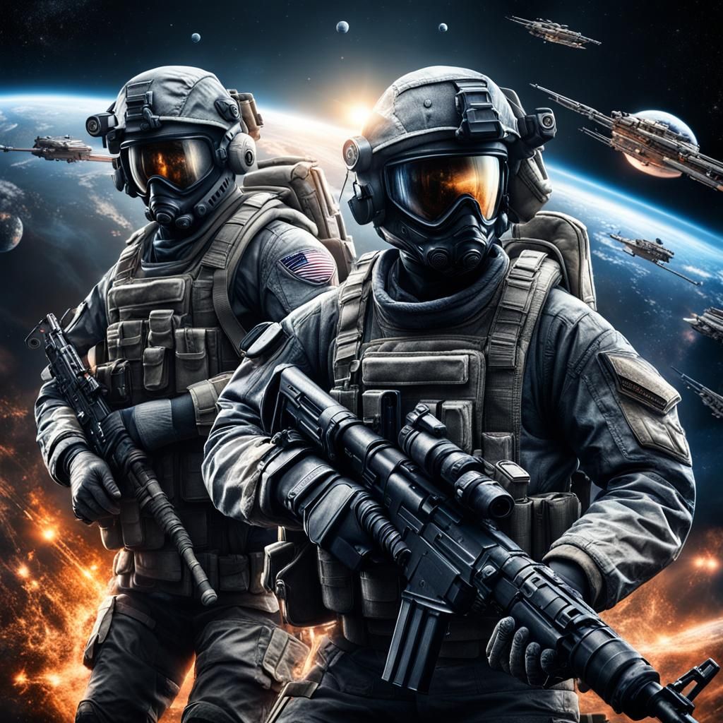 Soldiers Unite for Peace in Space Warfare