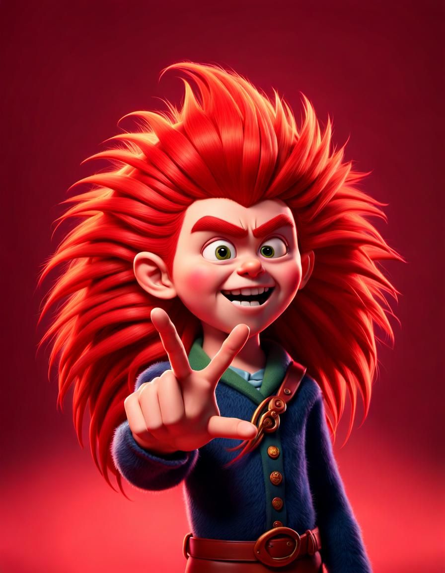 Angry Struwwelpeter: Pixar-Style 3D Digital Art