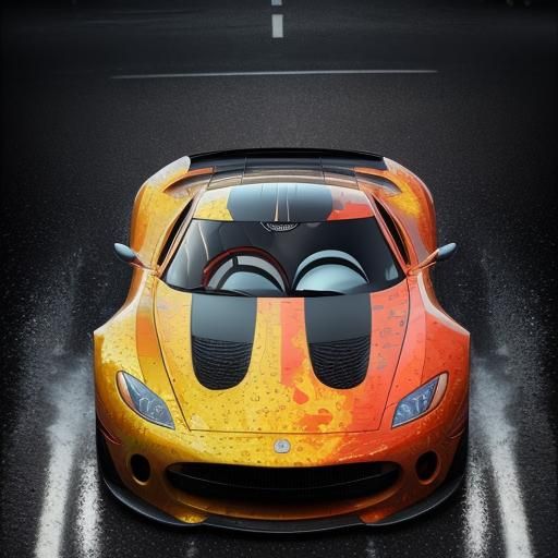 Hyperrealistic Cars in Splash Art Style