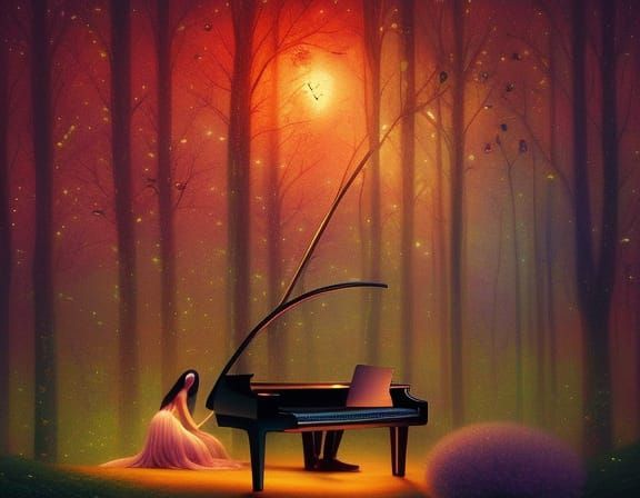 Fairytale Night Jazz in Magic Realism Style