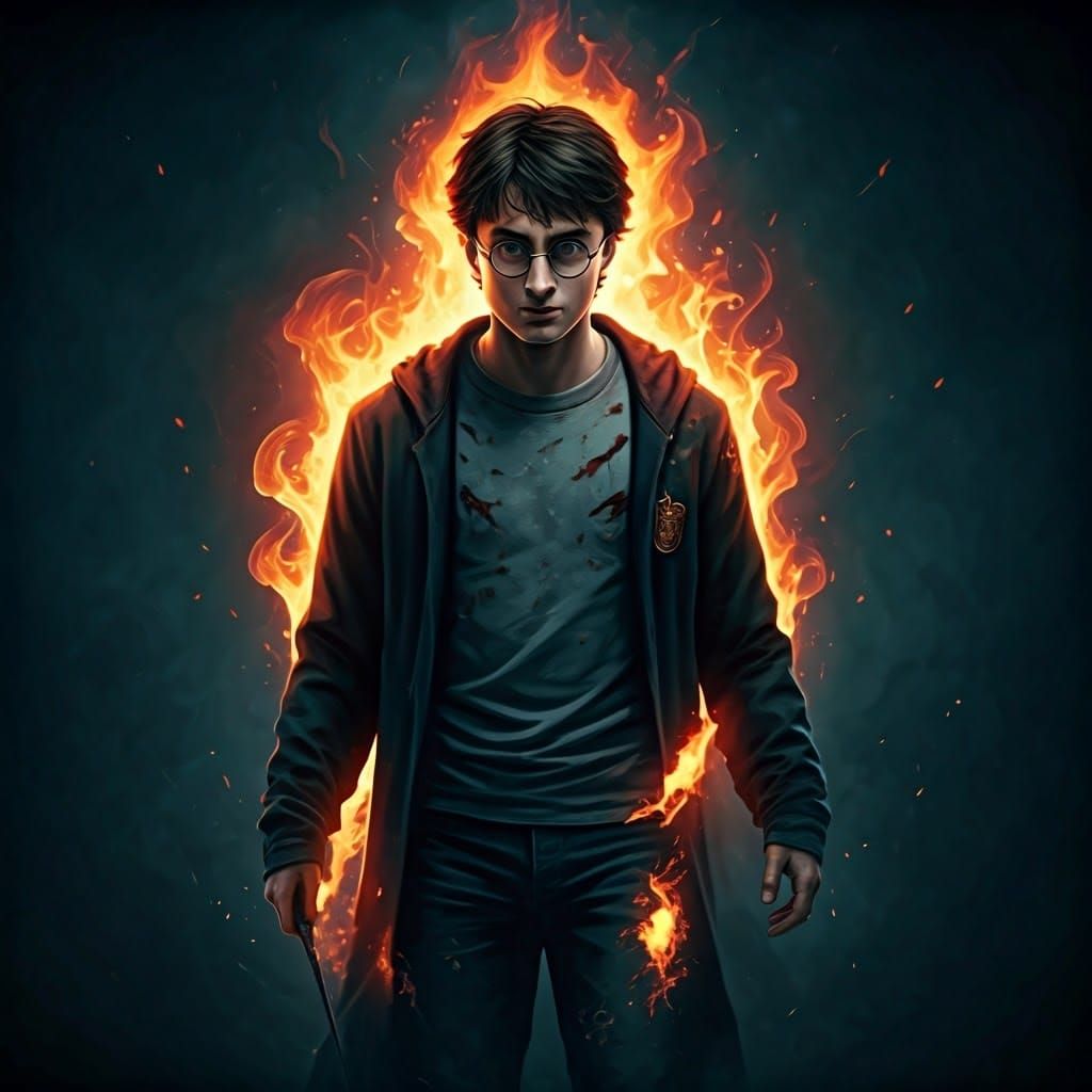 Harry Potter Emerges from Fiery Inferno