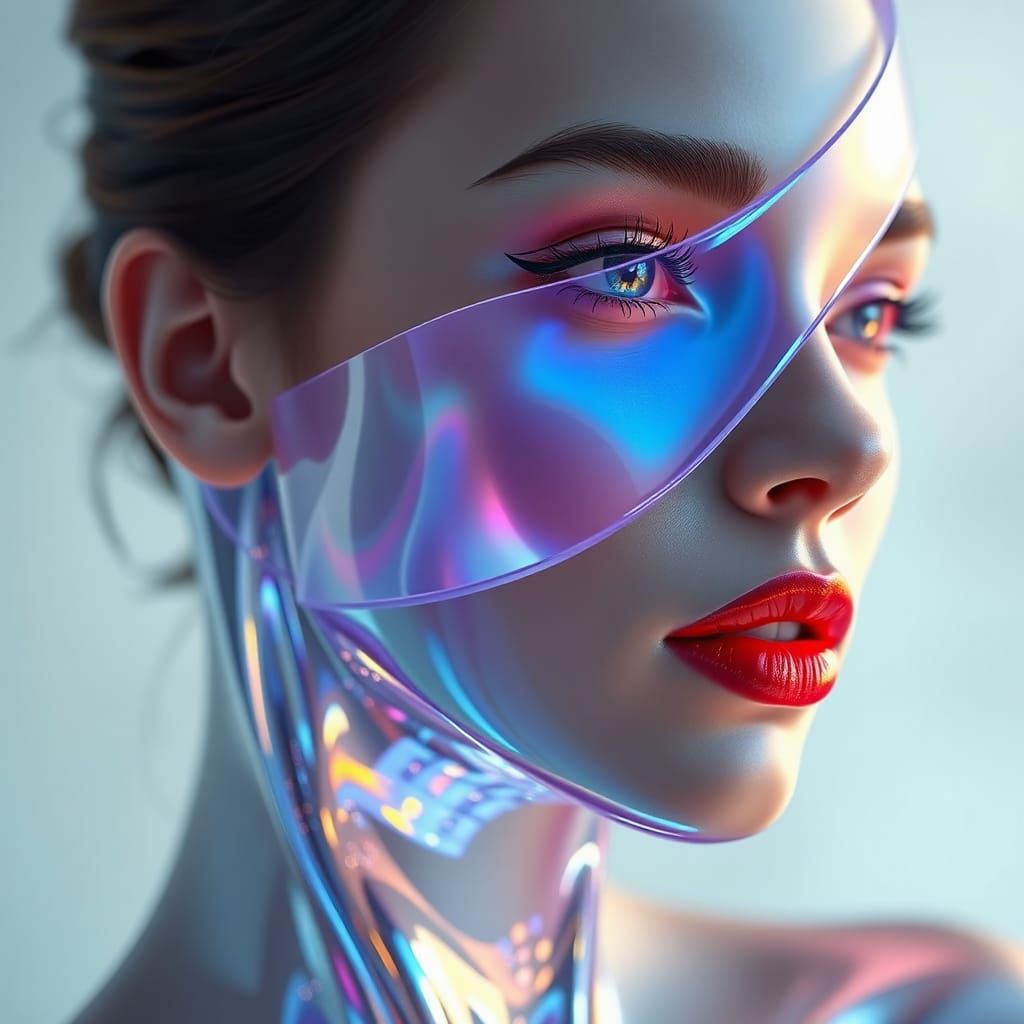 Holographic Object in Fluid Sculpture Style