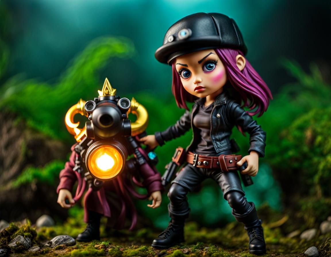 Cutepunk Girl with Living Fart Sidekick