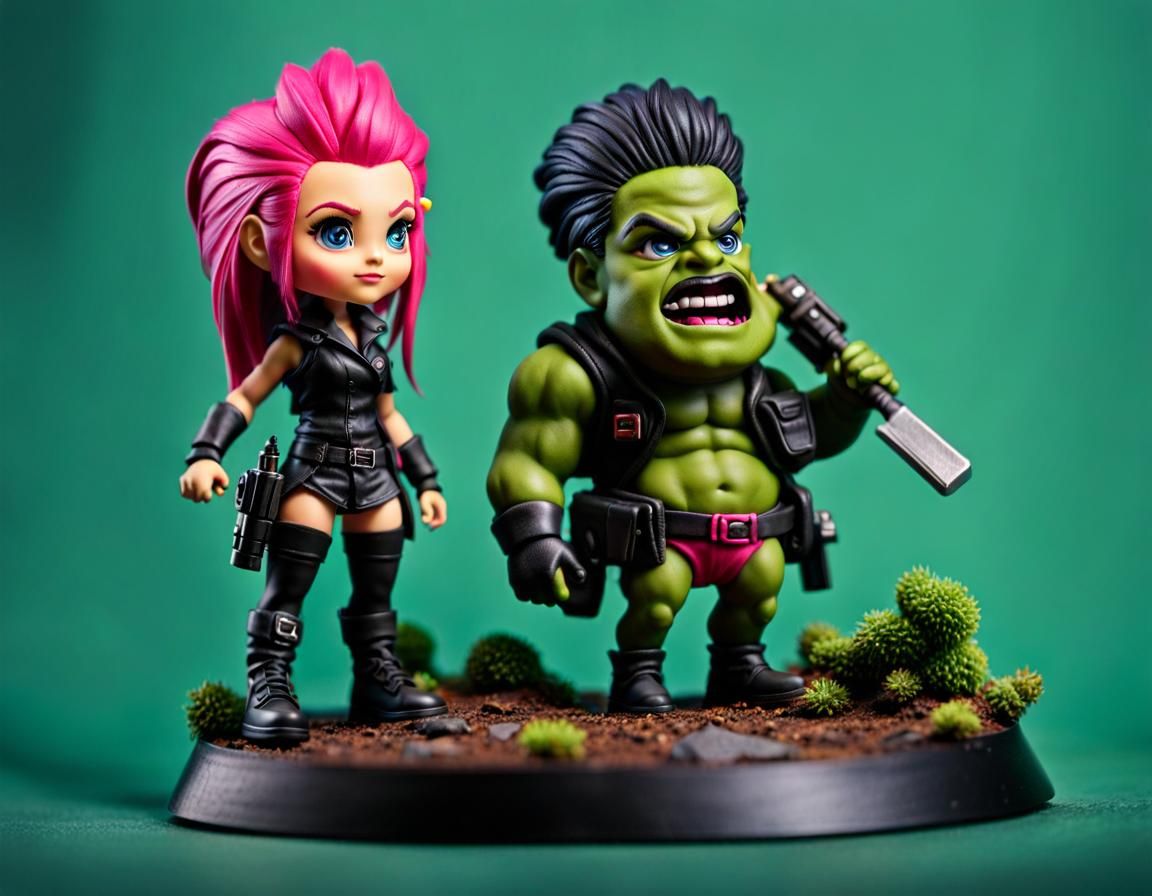 Cutepunk Riot Grrrl Action Figure with Sidekick