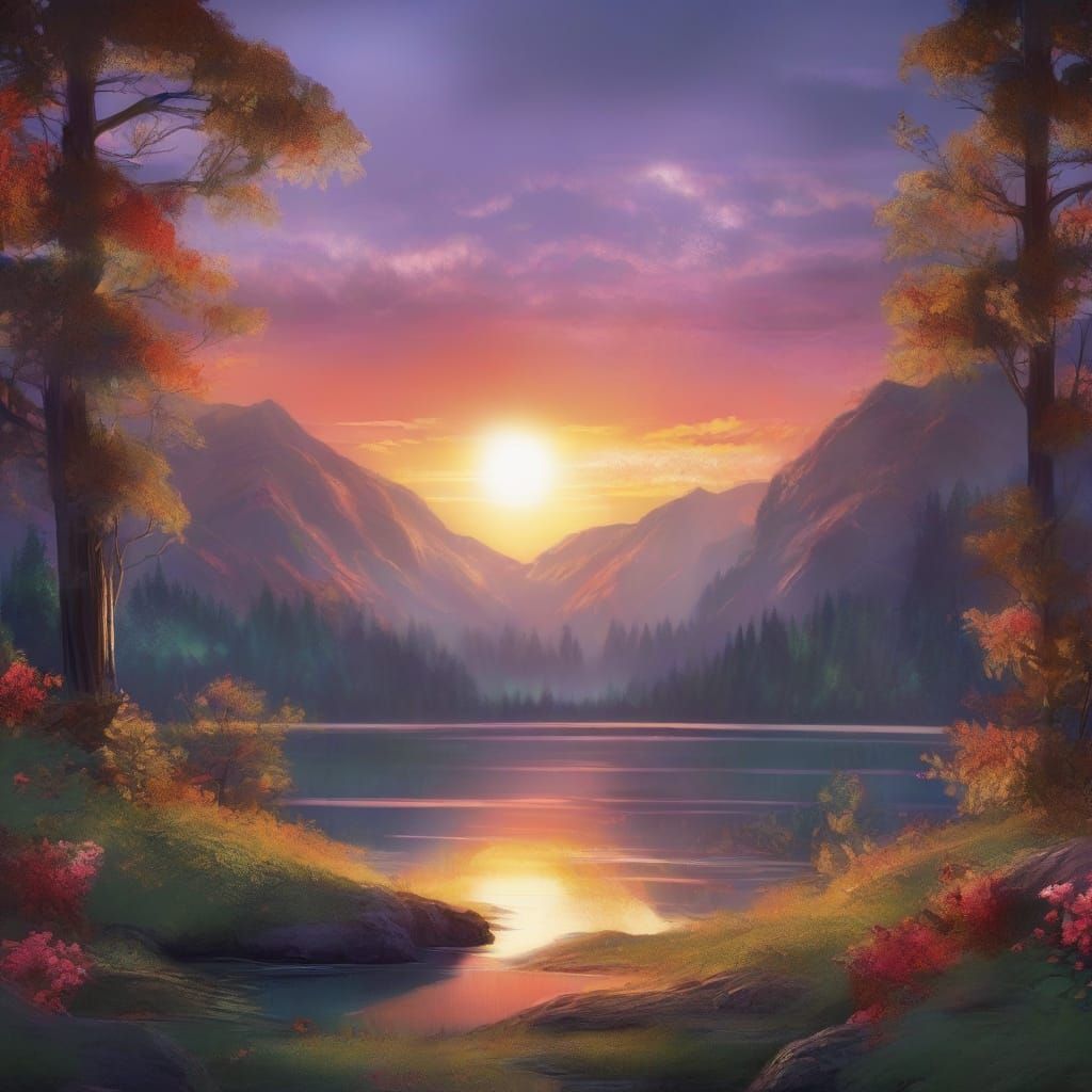 Majestic Golden Moon in Baroque Airbrush Style