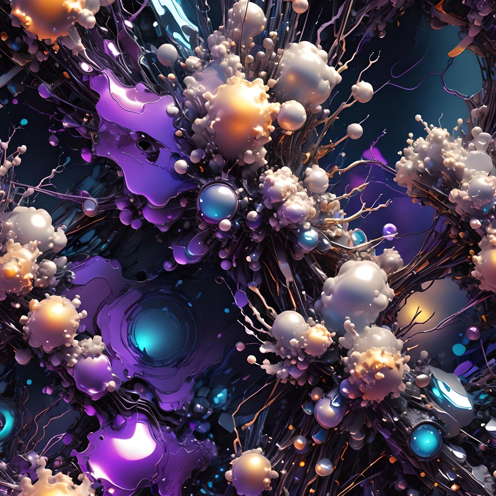 Ethereal Sky with Abstract Textures and Glitch Effects