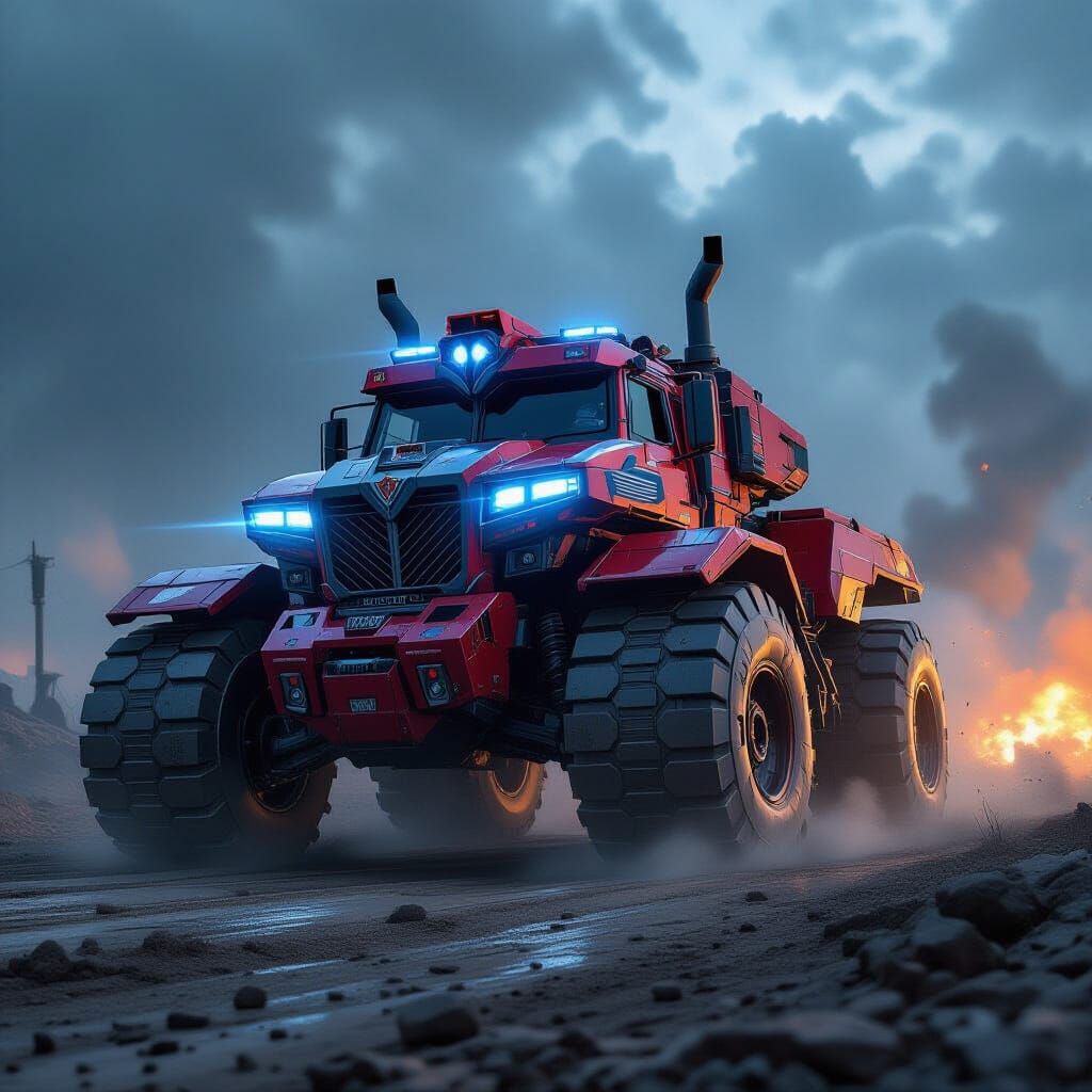 Optimus Prime Reimagined as a Detailed Tank