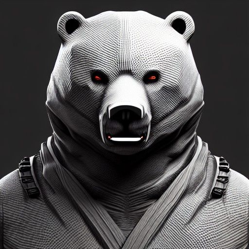 Detailed 3D Ninja Bear Render