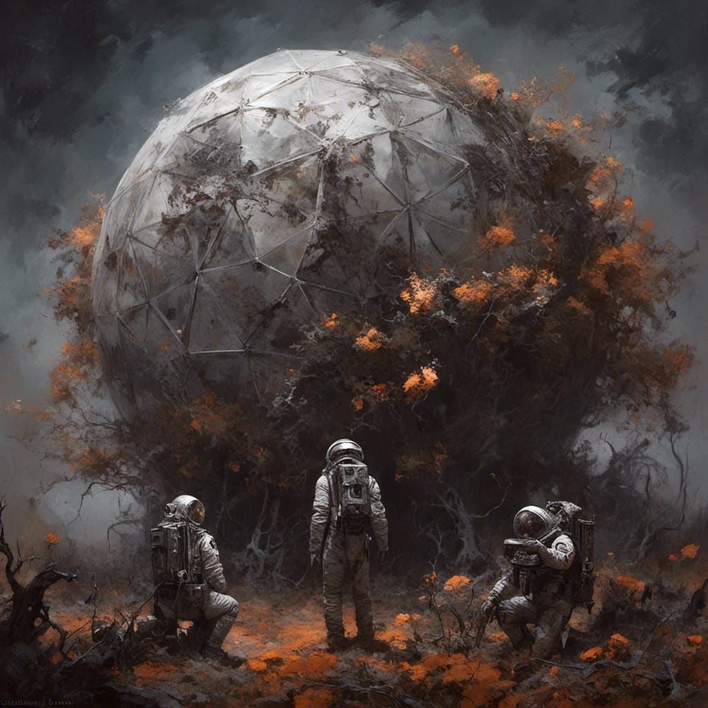 Lunar Gardeners Tend Flowers in Geodesic Dome