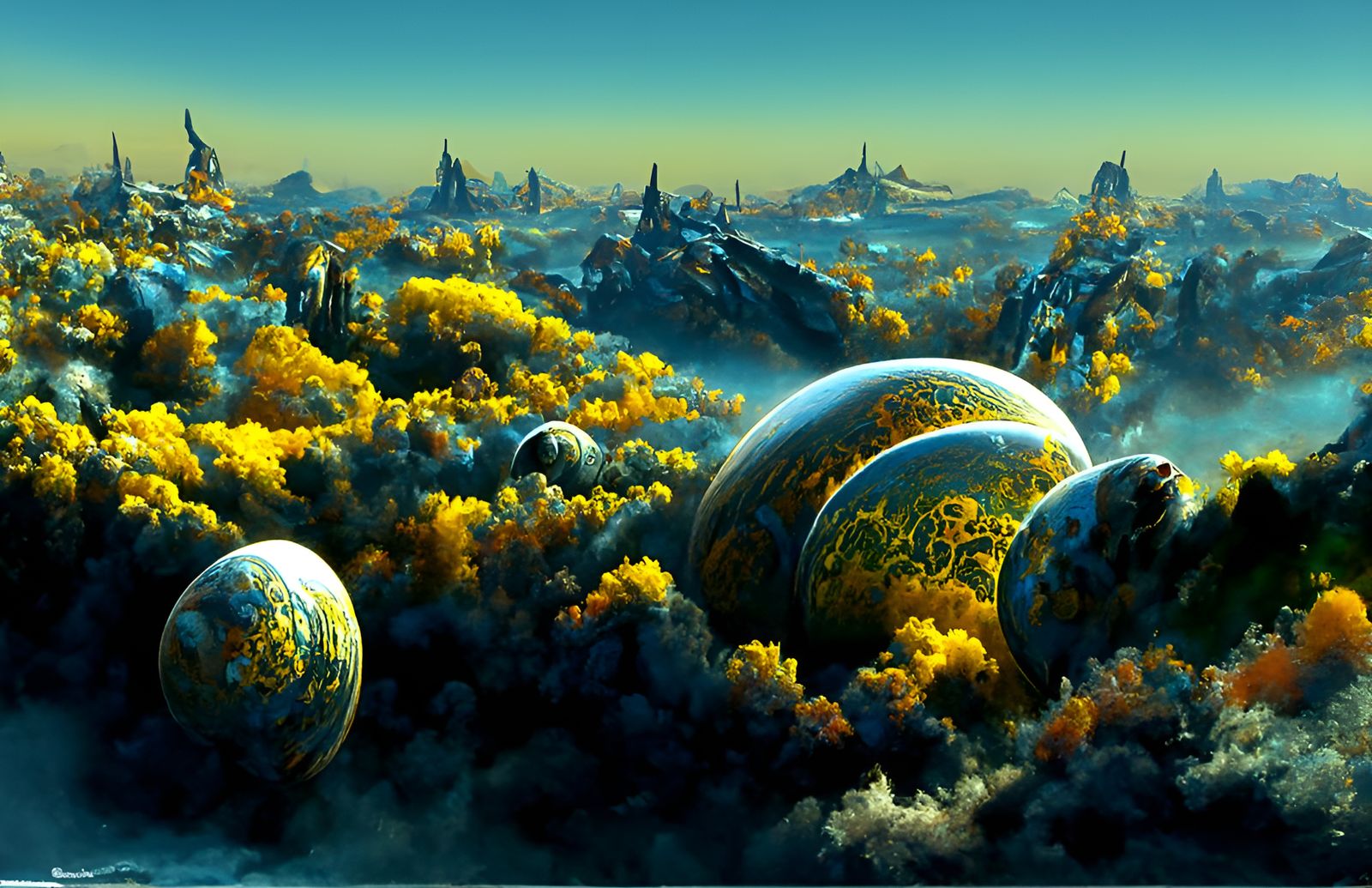 Expansive Galactic View with Alien Spaceships