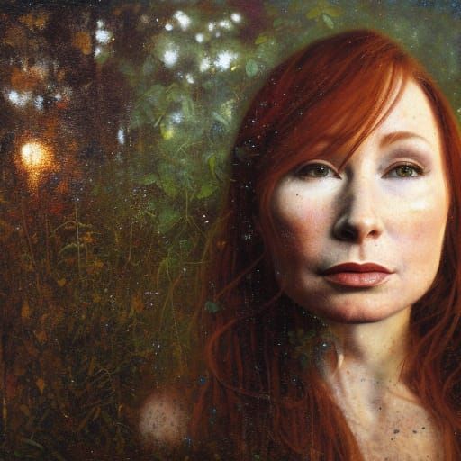 Tori Amos Portrait in Oil on Canvas