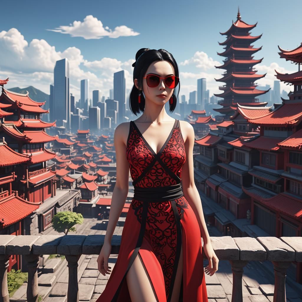 Azula in Red Summer Dress