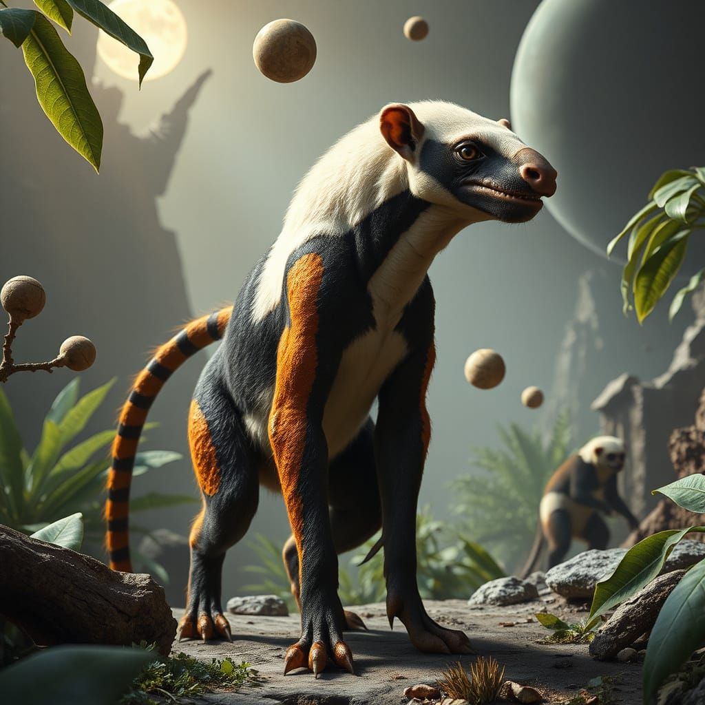 Alien Exoplanet Hybrid Species: Scientific Illustration