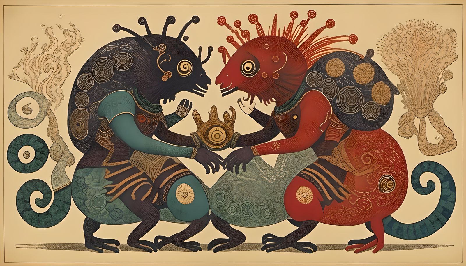 Balinese Barong and Rangda Psychic Battle