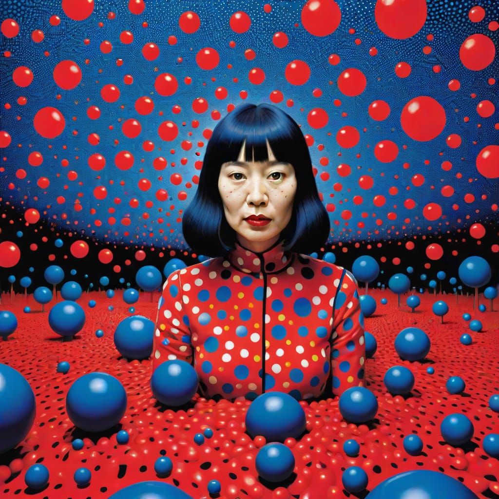 Surreal Grimdark Scene in Polka Dots