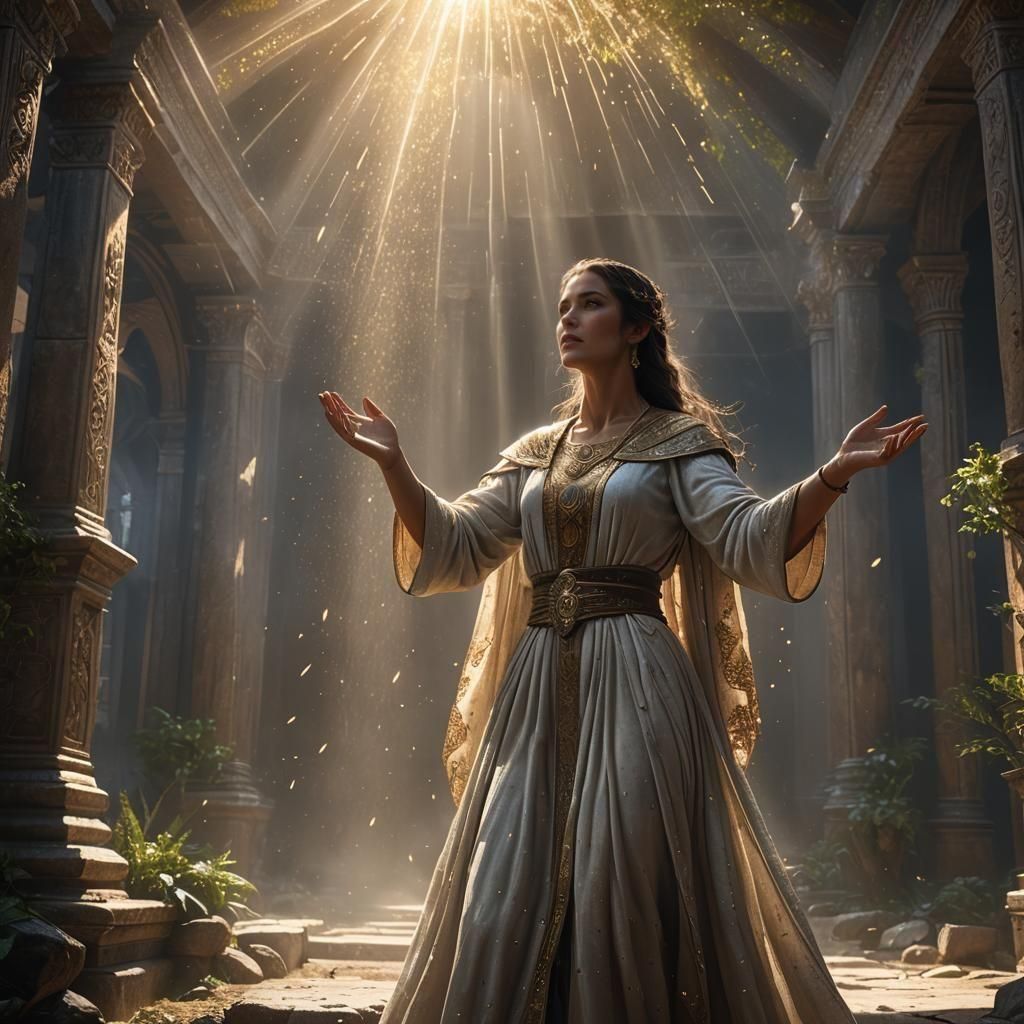 Woman Forgiven Under God's Grace: Detailed Matte Painting