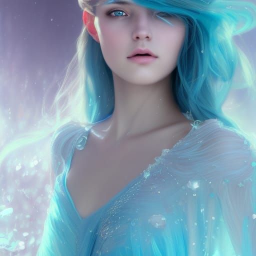 Ice Princess Portrait in Hyperdetailed Digital Art