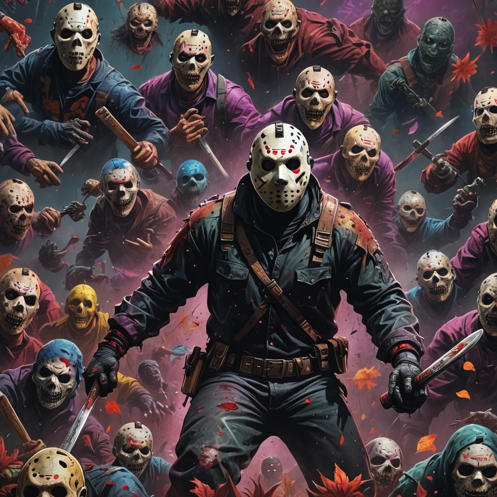 Psychedelic Jason Voorhees: Detailed Matte Painting