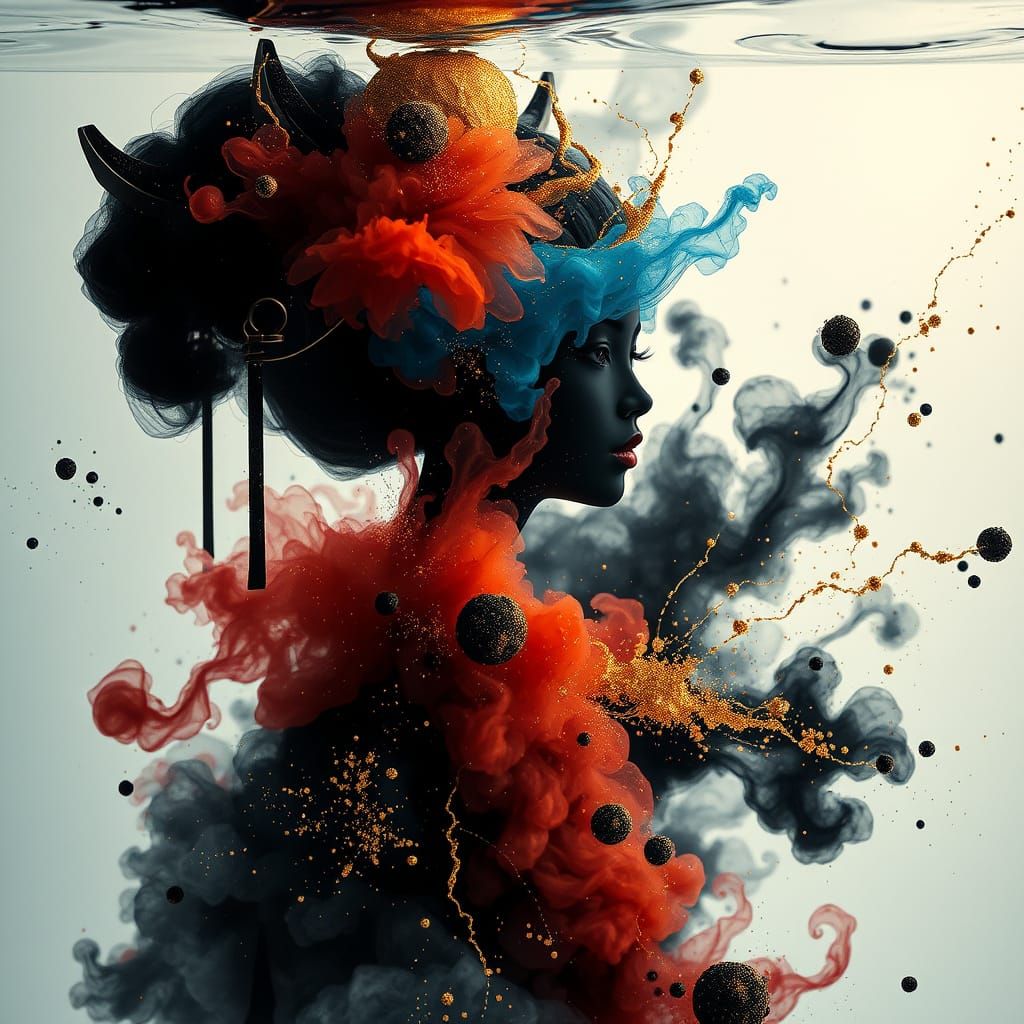 Samurai Geisha Queen Nebula Art